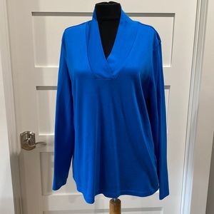 L.L. Bean Pima Cotton Tee, Shawl Collar, Long Sleeve